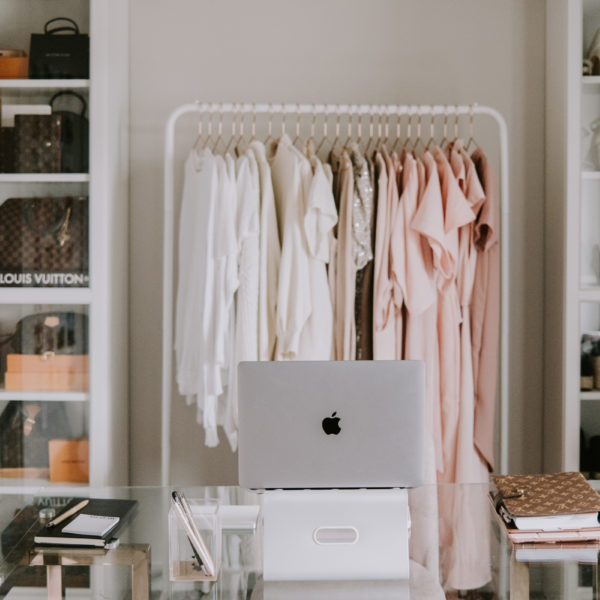 Home Office Tour Blush Pink Dressing Room & Closet